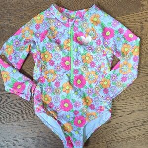 Betsey Johnson Pink and Orange One Piece Swimwear
